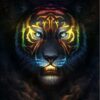 Diamond Painting Universum Tijger voorbeeldafbeelding van het volledige ontwerp