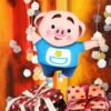Diamond Painting Varken Met Geschenkdoos voorbeeldafbeelding van het volledige ontwerp