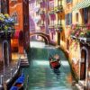 Diamond Painting Venetie Bootje voorbeeldafbeelding van het volledige ontwerp