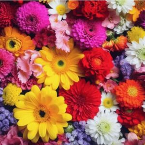 Diamond Painting Verschillende Bloemen voorbeeldafbeelding van het volledige ontwerp