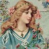 Diamond Painting Victoriaanse Vrouw Vintage voorbeeldafbeelding van het volledige ontwerp