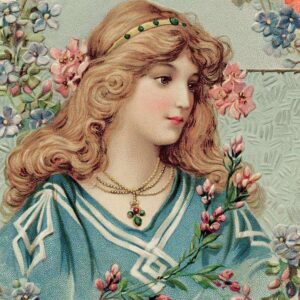 Diamond Painting Victoriaanse Vrouw Vintage voorbeeldafbeelding van het volledige ontwerp