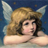 Diamond Painting Vintage Engel voorbeeldafbeelding van het volledige ontwerp