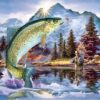 Diamond Painting Vissen In Het Water voorbeeldafbeelding van het volledige ontwerp