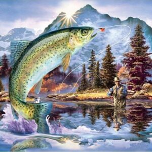 Diamond Painting Vissen In Het Water voorbeeldafbeelding van het volledige ontwerp
