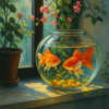 Diamond Painting Vissenkom voorbeeldafbeelding van het volledige ontwerp