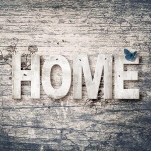 Diamond Painting Vlinder Home Sweet Home voorbeeldafbeelding van het volledige ontwerp