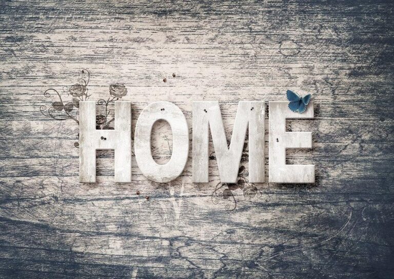 Diamond Painting Vlinder Home Sweet Home voorbeeldafbeelding van het volledige ontwerp