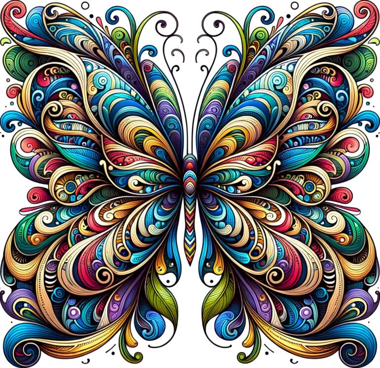 Diamond Painting Vlinder Mandala voorbeeldafbeelding van het volledige ontwerp