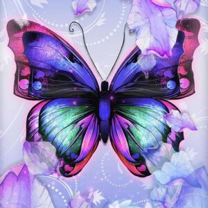 Diamond Painting Vlinder Pastel Kleuren voorbeeldafbeelding van het volledige ontwerp