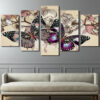 Diamond Painting Vlinders 5 Luiken voorbeeldafbeelding van het volledige ontwerp