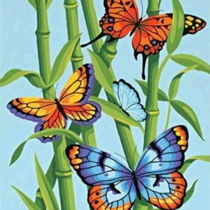 Diamond Painting Vlinders In Bamboe voorbeeldafbeelding van het volledige ontwerp