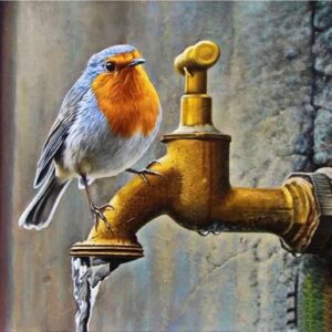 Diamond Painting Vogel voorbeeldafbeelding van het volledige ontwerp