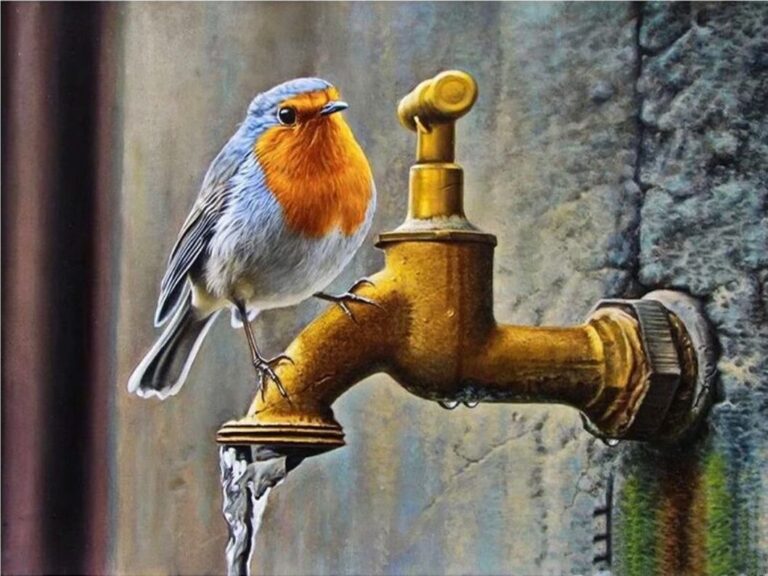 Diamond Painting Vogel voorbeeldafbeelding van het volledige ontwerp