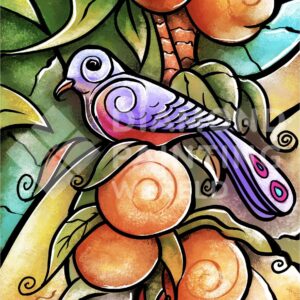 Diamond Painting Vogel In Een Boom HP Design voorbeeldafbeelding van het volledige ontwerp