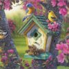 Diamond Painting Vogelhuisje voorbeeldafbeelding van het volledige ontwerp