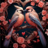 Diamond Painting Vogels van liefde voorbeeldafbeelding van het volledige ontwerp