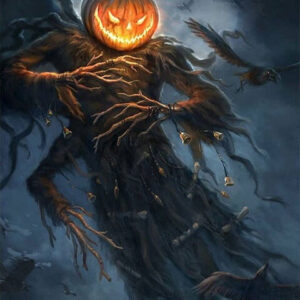 Diamond Painting Vogelverschrikker Halloween voorbeeldafbeelding van het volledige ontwerp