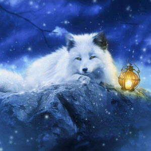Diamond Painting Vos In De Winter voorbeeldafbeelding van het volledige ontwerp