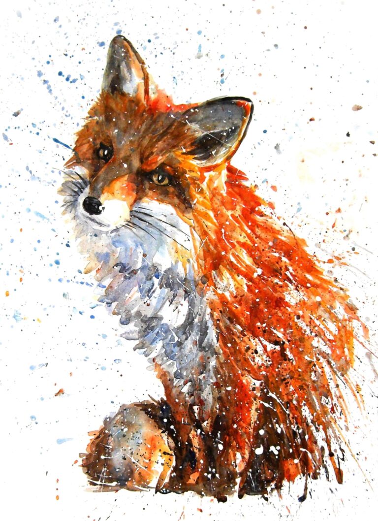 Diamond Painting Vos Oranje voorbeeldafbeelding van het volledige ontwerp