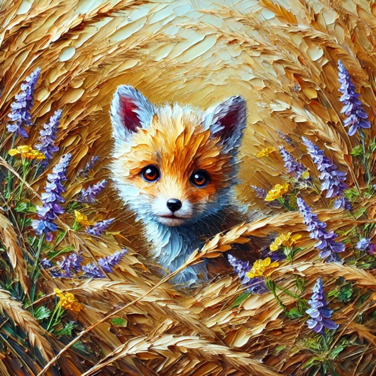 Diamond Painting Vosje Vreugde voorbeeldafbeelding van het volledige ontwerp