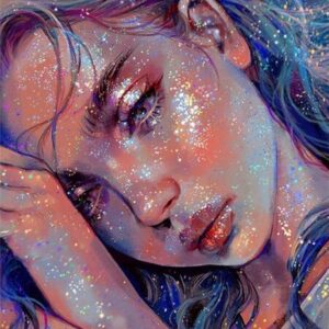 Diamond Painting Vrouw voorbeeldafbeelding van het volledige ontwerp