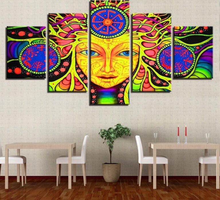 Diamond Painting Vrouw Abstract 5 Luiken voorbeeldafbeelding van het volledige ontwerp