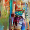 Diamond Painting Vrouw Abstract Kleurrijke Verf voorbeeldafbeelding van het volledige ontwerp