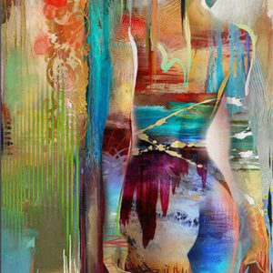 Diamond Painting Vrouw Abstract Kleurrijke Verf voorbeeldafbeelding van het volledige ontwerp