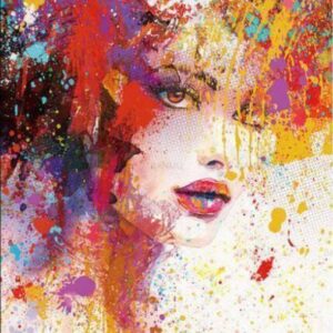 Diamond Painting Vrouw Abstract Verf voorbeeldafbeelding van het volledige ontwerp