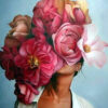 Diamond Painting Vrouw - Bloemen voorbeeldafbeelding van het volledige ontwerp