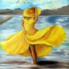 Diamond Painting Vrouw In Jurk voorbeeldafbeelding van het volledige ontwerp