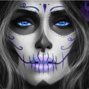 Diamond Painting Vrouw Masker voorbeeldafbeelding van het volledige ontwerp