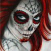 Diamond Painting Vrouw Masker Halloween voorbeeldafbeelding van het volledige ontwerp