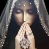 Diamond Painting Vrouw Met Kruis voorbeeldafbeelding van het volledige ontwerp