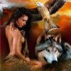 Diamond Painting Vrouw & Wolf Arend voorbeeldafbeelding van het volledige ontwerp