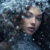 Diamond Painting Vrouw-winter voorbeeldafbeelding van het volledige ontwerp
