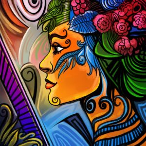Diamond Painting Vrouwen Portret HP Design voorbeeldafbeelding van het volledige ontwerp