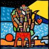 Diamond Painting Vuurtoren In De Nacht voorbeeldafbeelding van het volledige ontwerp