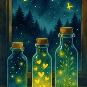Diamond Painting Vuurvliegjes voorbeeldafbeelding van het volledige ontwerp