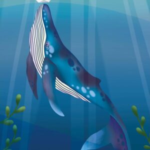 Diamond Painting Walvis - by Anneke Schipper voorbeeldafbeelding van het volledige ontwerp