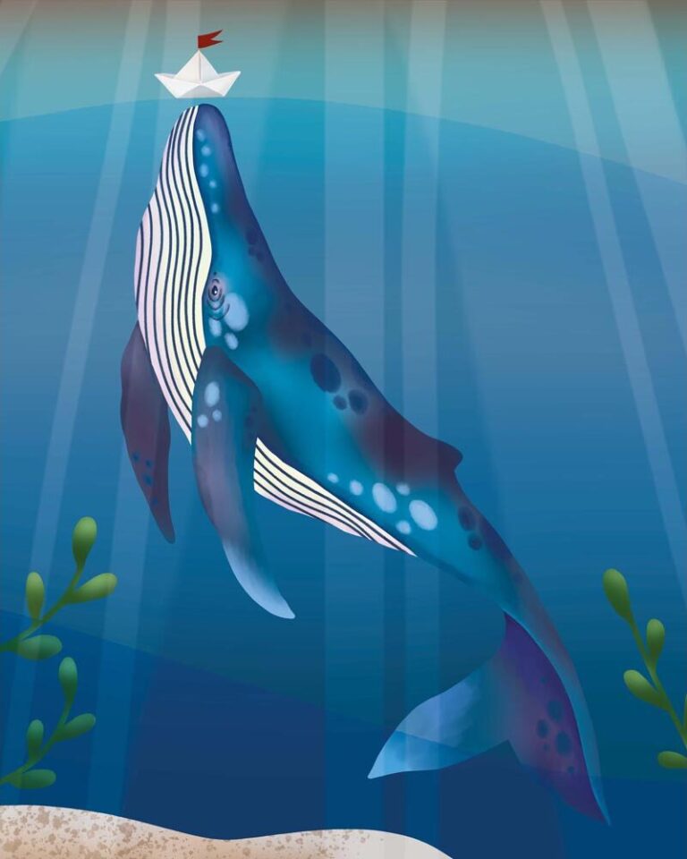 Diamond Painting Walvis - by Anneke Schipper voorbeeldafbeelding van het volledige ontwerp