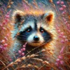 Diamond Painting Wasbeer Wonder voorbeeldafbeelding van het volledige ontwerp