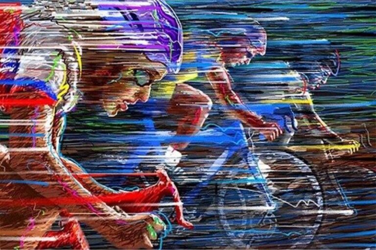 Diamond Painting Wielrennen voorbeeldafbeelding van het volledige ontwerp