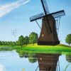 Diamond Painting Windmolen Reflectie voorbeeldafbeelding van het volledige ontwerp