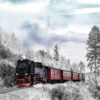 Diamond Painting Winter Express voorbeeldafbeelding van het volledige ontwerp