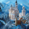 Diamond Painting Winter Kasteel voorbeeldafbeelding van het volledige ontwerp