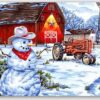 Diamond Painting Winterboerderij voorbeeldafbeelding van het volledige ontwerp