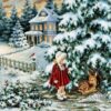 Diamond Painting Winterlandschap Meisje voorbeeldafbeelding van het volledige ontwerp