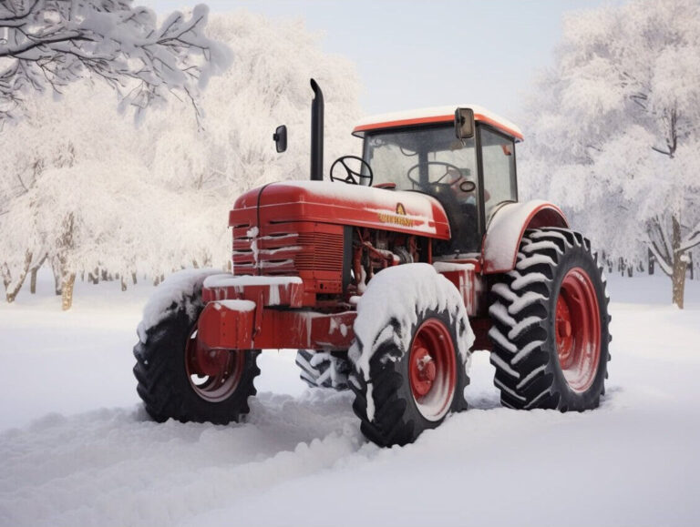 Diamond Painting Wintertractor voorbeeldafbeelding van het volledige ontwerp